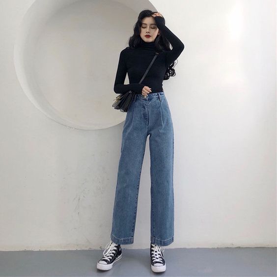 Những loại quần jeans ống rộng mix & match cực chuẩn