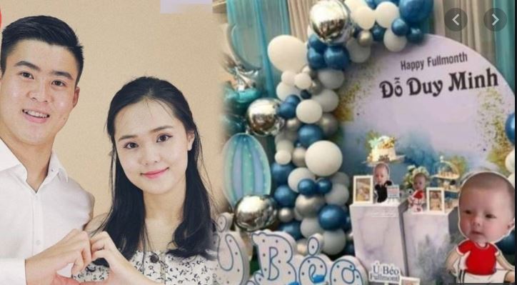 Tiết lộ hình ảnh lễ đầy tháng và tên thật của con trai cầu thủ Duy Mạnh