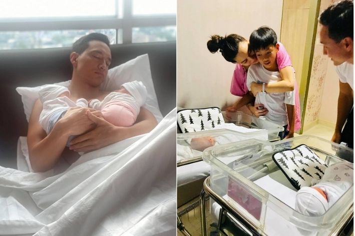 Anh trai Subeo lần đầu vào thăm mẹ và em mới sinh Leon và Lisa