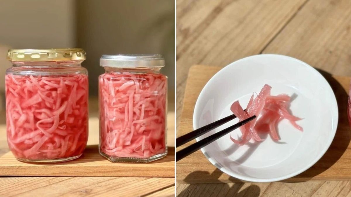 Không cần mua đắt tiền, tự ngâm gừng hồng ăn sushi tại nhà
